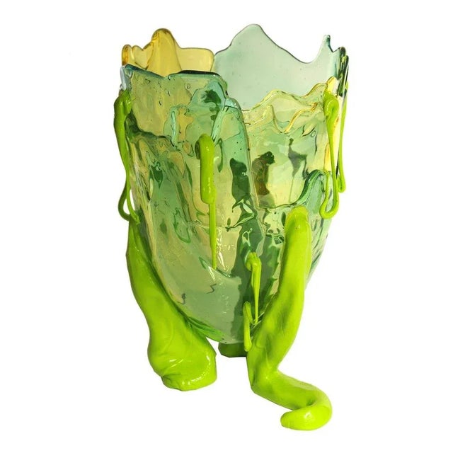 Contemporary Clear Clear Aqua, Clear Yellow and Matt Lime Special Extra Colour Vase by Gaetano Pesce for Fish Design For Sale - Image 3 of 5