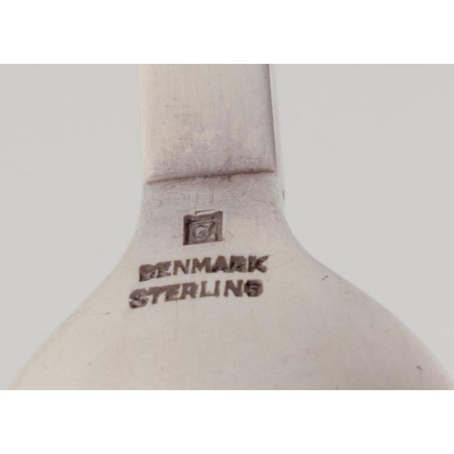 1930s Pyramid Teaspoons in Sterling Silver from Georg Jensen, 1930s, Set of 6 For Sale - Image 5 of 6