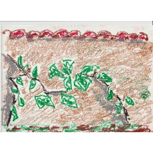 Alfredo Pizzi, Composition 4 Abstract Drawing, Oil Pastel on Canson Paper For Sale