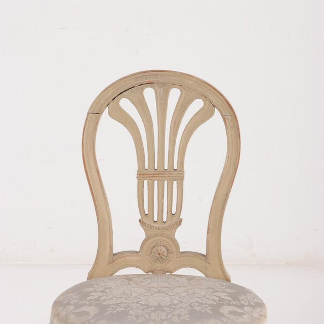 Wood A Pair of French Louis XVI Style Painted Side Chairs, C 1900. For Sale - Image 7 of 8