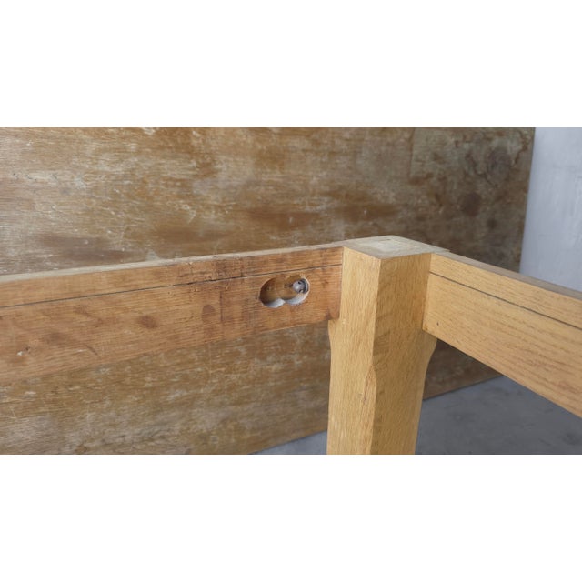 19th Century French Oak Trestle Farmhouse Dining Table For Sale - Image 12 of 12