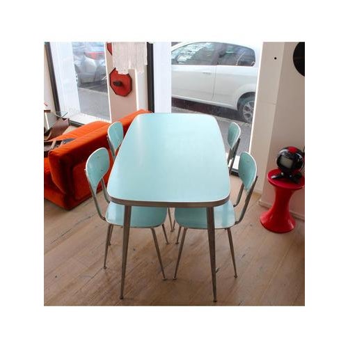 Formica Table and Chairs, Italy, 1950s, Set of 5 For Sale - Image 10 of 12