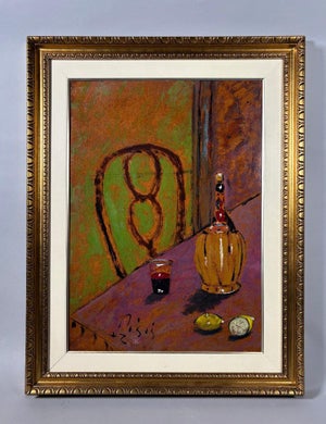 Filippo DE PISIS (1896-1956) - Still Life with a Bottle of Chianti - Oil on panel
