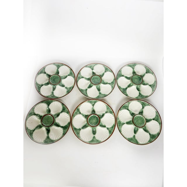 Oyster Plates, France, 1960s, Set of 6 For Sale - Image 3 of 14