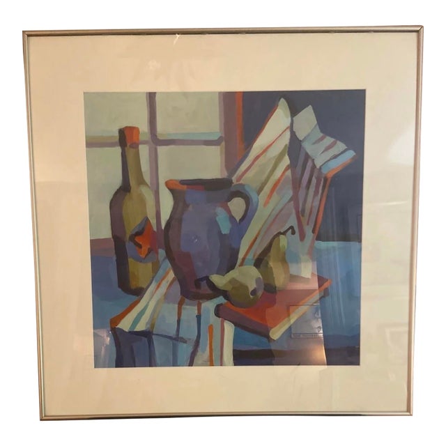 1993 Nancy Greene Modernist Still Life Painting For Sale