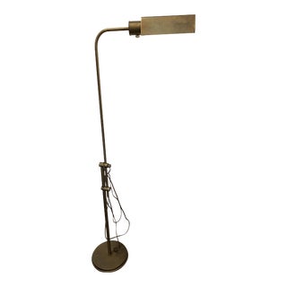 Mid-Century Brass Pharmacy Style Floor Lamp For Sale