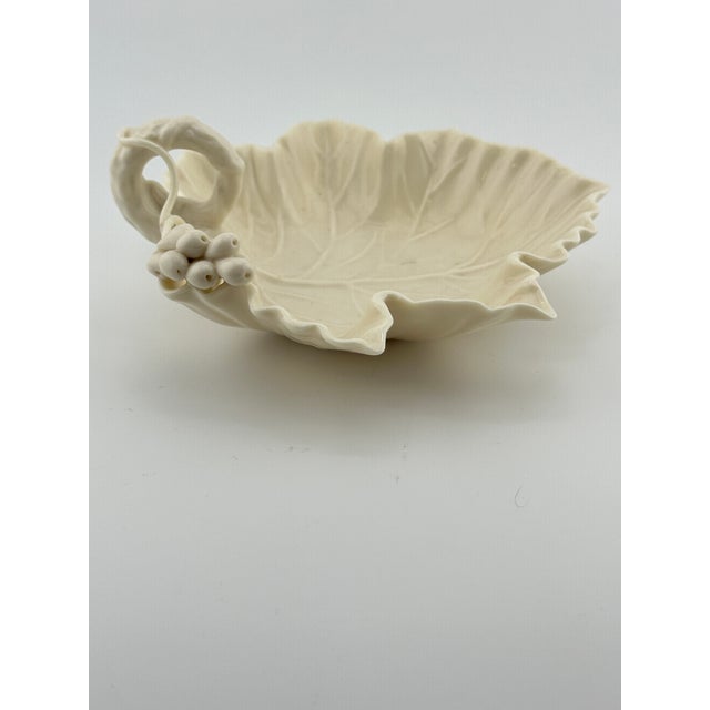 Vintage Ceramic Grape Leaf Catchall For Sale - Image 4 of 8
