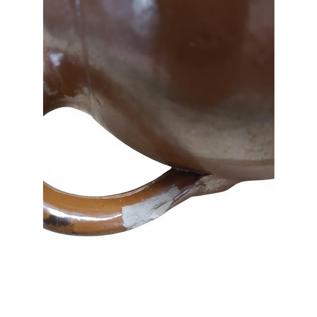 Antique Americana Primitive Redware Jug / Whiskey Jug — 9" Hand-Thrown For Sale - Image 14 of 14