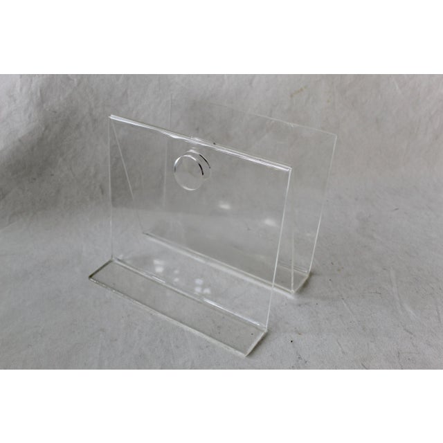 Vintage Mid Century Modern Lucite Acrylic "W" Shaped Magazine Rack For Sale - Image 9 of 9