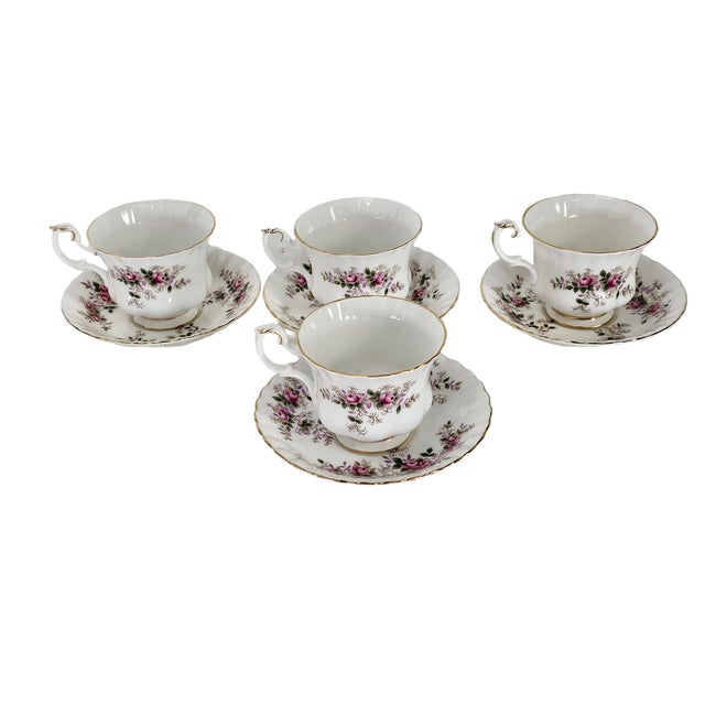 1980s Royal Albert Lavender Rose Bone China Dinnerware Service for Four, 16 Pieces For Sale - Image 12 of 18