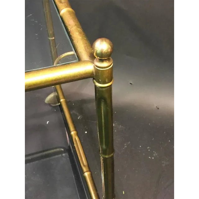 1970s Bagues Style Brass Bamboo Bar Cart For Sale - Image 5 of 7