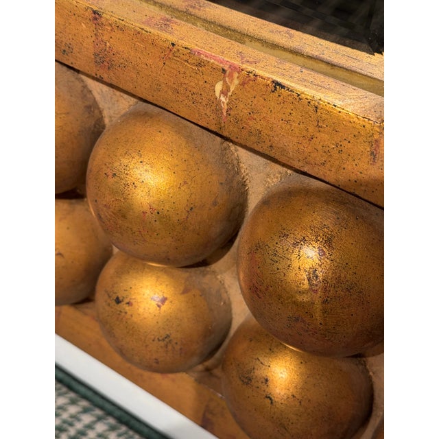 Hollywood Regency Mid-Century Monumental Giltwood Bubble Frame Mirror, Italy, Circa 1960s For Sale - Image 3 of 7