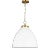 Chapman & Myers by Visual Comfort Studio Wellfleet Large Dome Pendant, Matte White & Burnished Brass For Sale