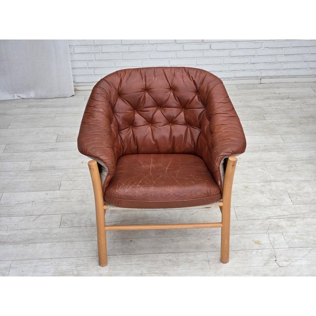Swedish Model G7 Pedro Leather Armchair by Gunnar Kentemo, 1970s For Sale - Image 11 of 18