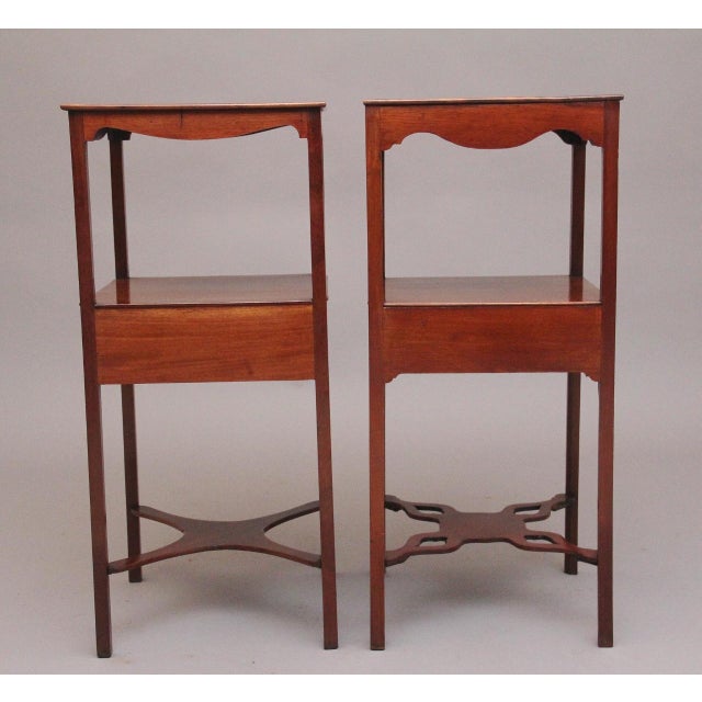 Brown Inlaid Mahogany Bedside Tables, 1830, Set of 2 For Sale - Image 8 of 9