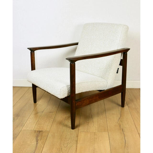 GFM-142 Chair in White Ivory Boucle by Edmund Homa, 1970s For Sale - Image 13 of 14
