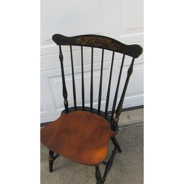 ​Item: Hitchcock Chair Details: Farmhouse Design Nice Base Traditional Design Signed Hitchcock Black Measurements: 17.5"...