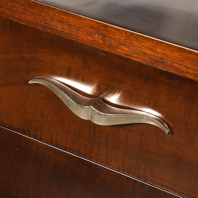 Pair of Art Deco Walnut & Black Lacquer Nightstands by Grosfeld House For Sale - Image 12 of 14