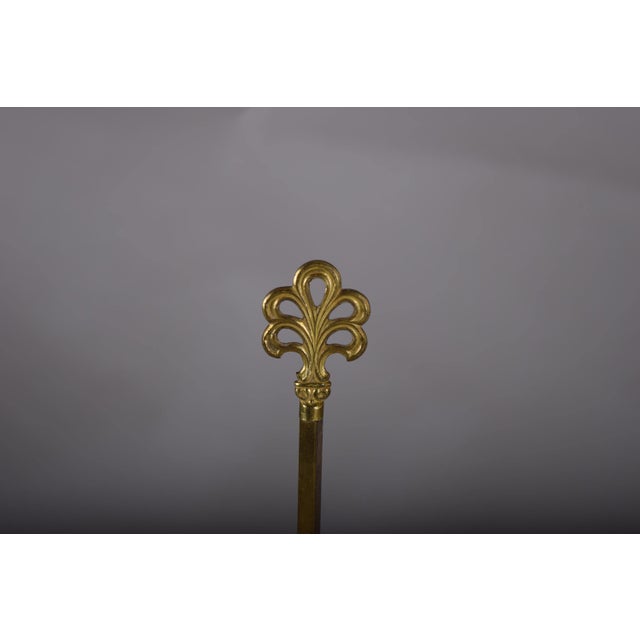 Gold Brass Bouillotte Table Lamp with Green Tole Shade, 1950s For Sale - Image 8 of 18