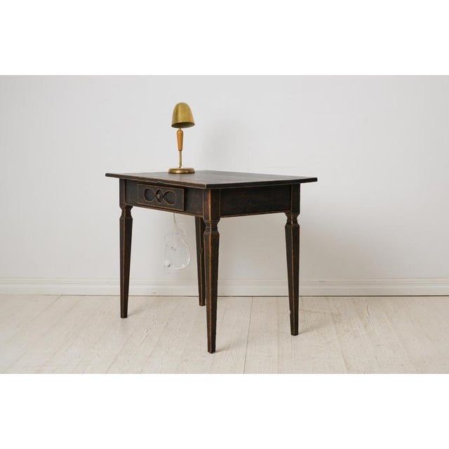 Traditional Swedish Empire Desk in Rustic Paint For Sale - Image 3 of 12
