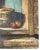 This is a very finely painted picture on artist board of a basket of ripe apples in a rustic basket seated on a doorstep.