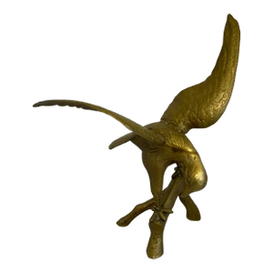 Mid 20th Century Medium Brass Eagle Statue