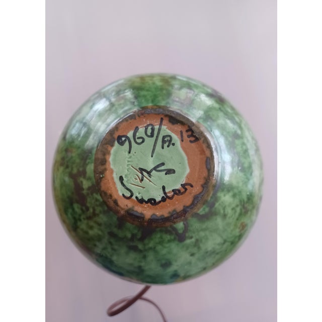 Scandinavian Art Deco Pottery Table Lamp by Erik Mornils for Nittsjö, 1930s For Sale - Image 16 of 18