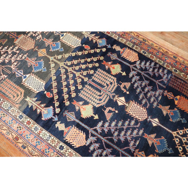 Early 20th Century Zabihi Collection Tribal Persian Weeping Willow Tree Gallery Rug - 5' x 13'2" For Sale - Image 10 of 10