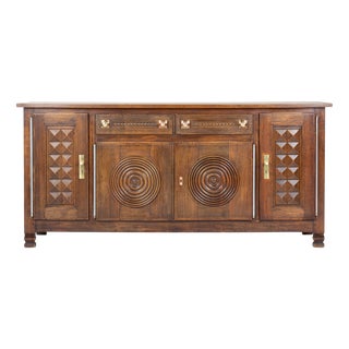 Oak Sideboard with Copper Handles by Étienne Kohlmann, France, 1950s For Sale