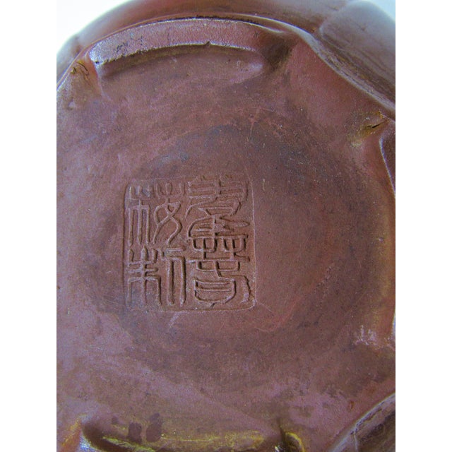 Vintage Chinese Yixing Zisha Zen Teapot With Plum Blossom Motif For Sale - Image 10 of 10