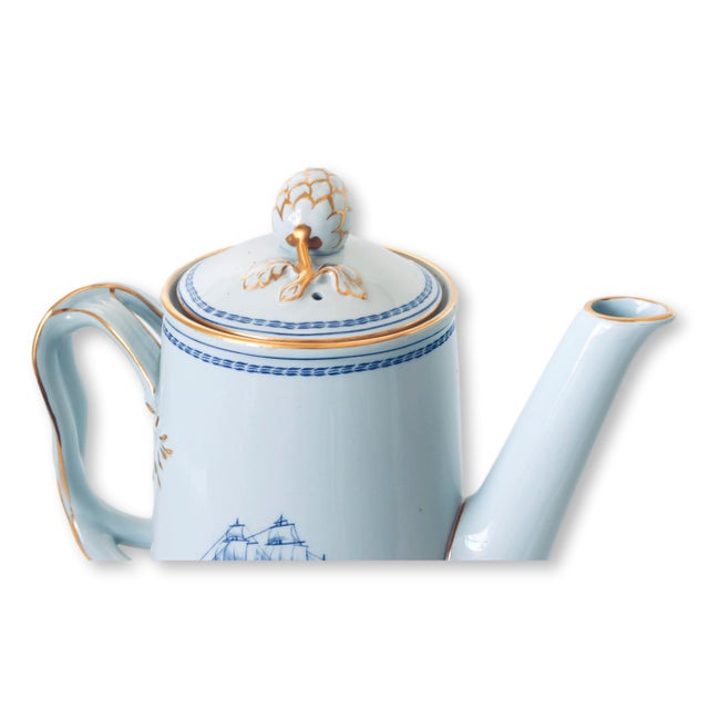 Mid 20th Century Nautical Spode Clipper Ship Tradewind Blue Coffee Pot For Sale - Image 4 of 7