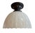 Metal Antique Moonstone Glass Fluted Flushmount Ceiling Light Fixture For Sale - Image 7 of 7