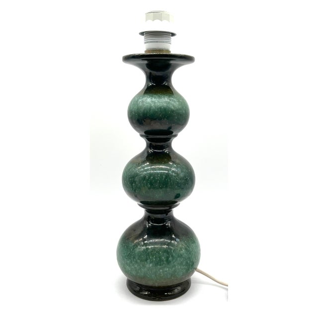 Space Age Table Lamp with Large 3-tier Ceramic Lamp Base in Emerald Green from Kaiser Leuchten For Sale - Image 13 of 13