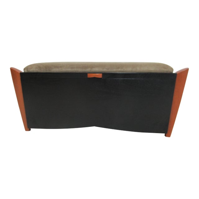 1990s Post Modern Teak Trunk Blanket Chest Bench Coffee Table For Sale