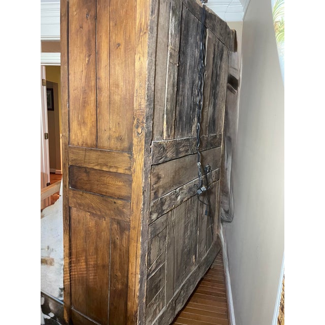 Brown French Provincial Oak Armoire — Normandy Style | Gaines McHale For Sale - Image 8 of 11