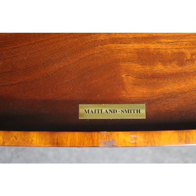 Maitland-Smith Mahogany Inlaid Console Table With Six Drawers and Brass Paw Feet For Sale - Image 12 of 15