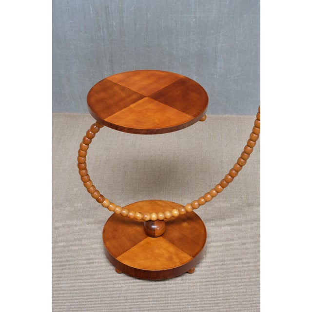 Swedish Modern Sculptural Floor Lamp with Table & Turned Orb Arm, Late 1930s For Sale - Image 6 of 14