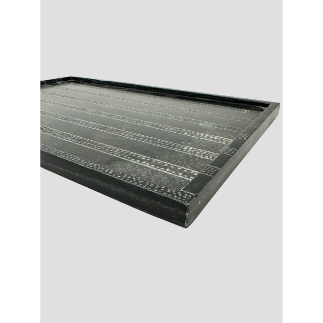 Abstract Black Etched Marble Tray For Sale - Image 3 of 6