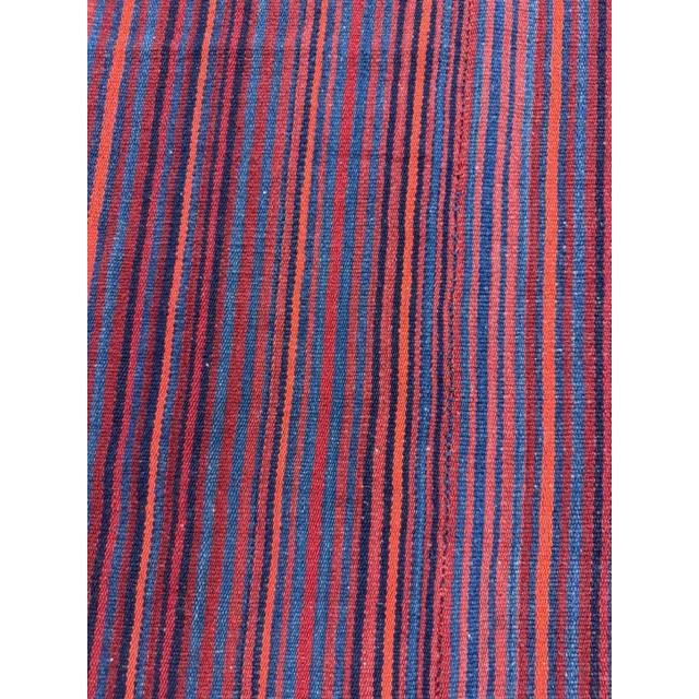 1950s Mid Century Modern Handwoven Geometric Turkish Decorative Kilim Square Small Rug For Sale - Image 5 of 6