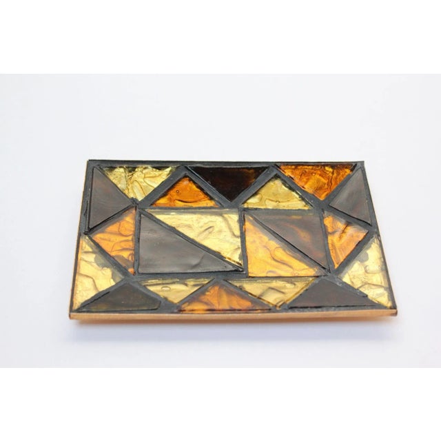 Mid-Century Modern Cut Glass Mosaic Tile Trinket Tray For Sale - Image 9 of 9