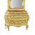 Wood Venetian Floral Polychromed Marble Top Dresser With Trumeau Mirror C1930 For Sale - Image 7 of 14
