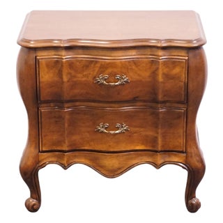 White of Mebane Lorraine IV Collection Solid Cherry 25" Two Drawer Bombe Chest Nightstand For Sale