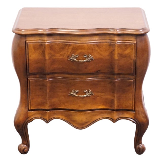 White of Mebane Lorraine IV Collection Solid Cherry 25" Two Drawer Bombe Chest Nightstand For Sale