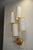 Elevation 4 Wall Sconces in Patinated Gold Metal and White Shades by Aymeric Lefort, Set of 2 For Sale - Image 15 of 18