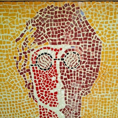 Expressionism Beatles Art Artwork Looks Like John Lennon Portrait Tile Mosaic on Board 2ft For Sale - Image 3 of 3