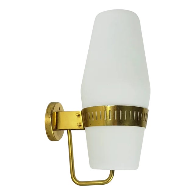 Large Brass and Glass Sconce by Bruno Gatta for Stilnovo, 1959 For Sale