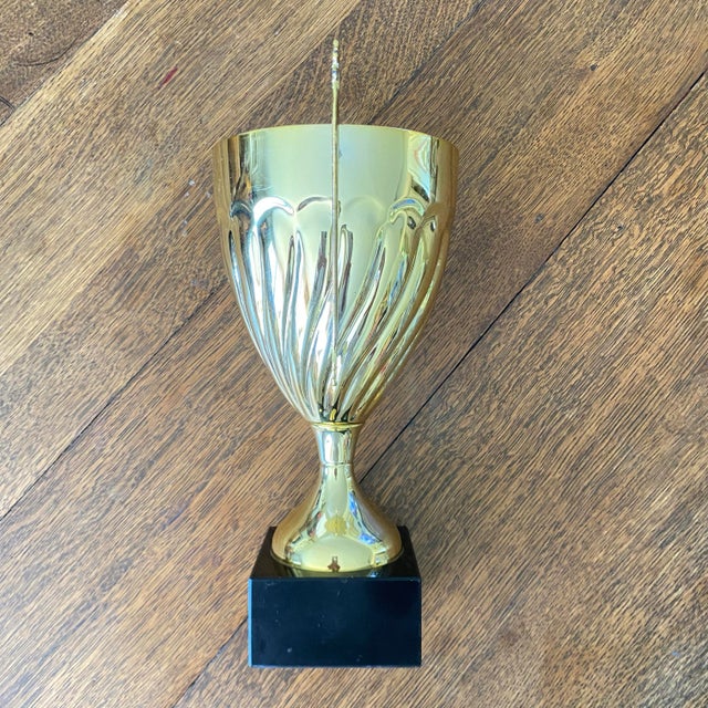 Vintage Brass Trophy Urn on Base For Sale - Image 9 of 11