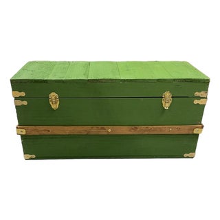 Steamer Trunk in Spruce Green For Sale