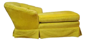 1960s Vibrant Yellow Mid-Century Sofa Chaise Lounge Tufted Velvet