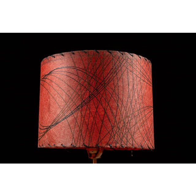 Mid-Century Modern Mid-Century Tulip Lamp With Red Shade For Sale - Image 3 of 6